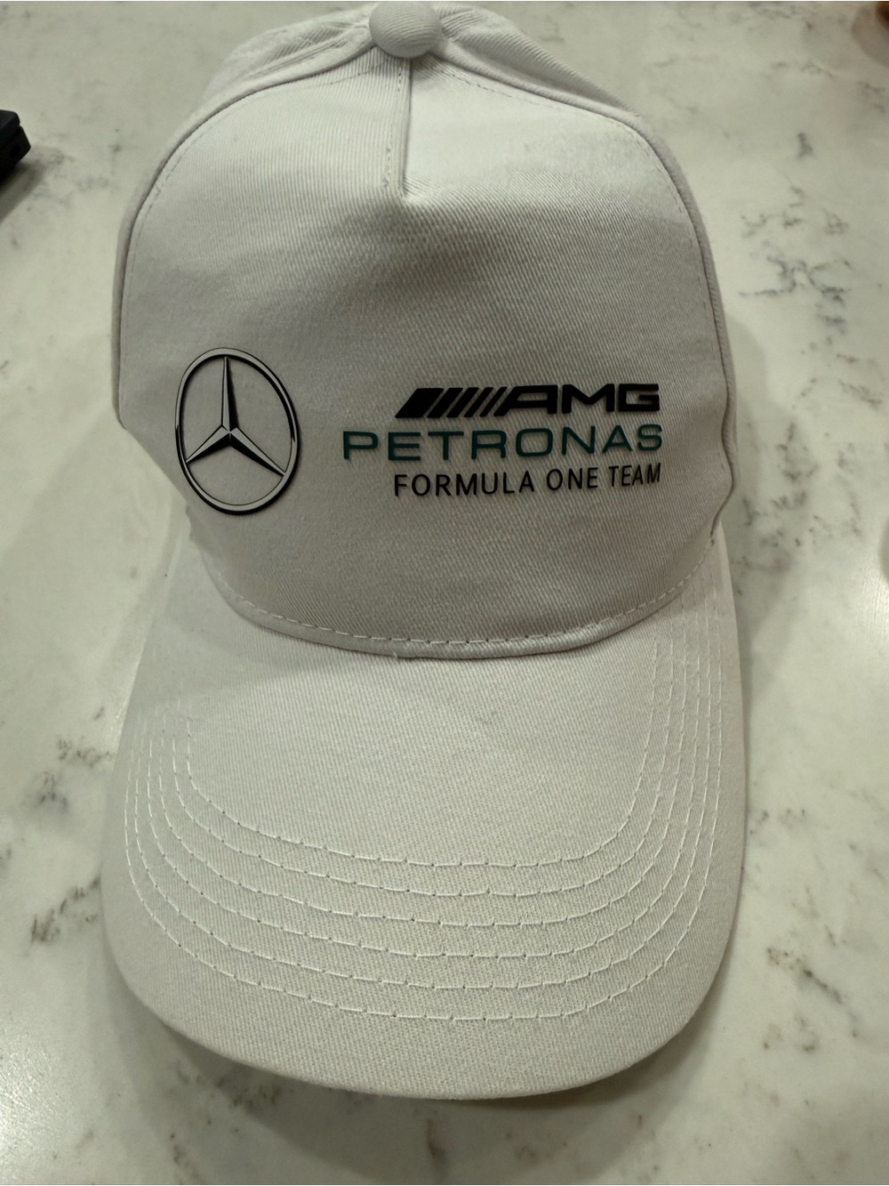 Mercedes AMG Petronas White Baseball Cap with Team Logo